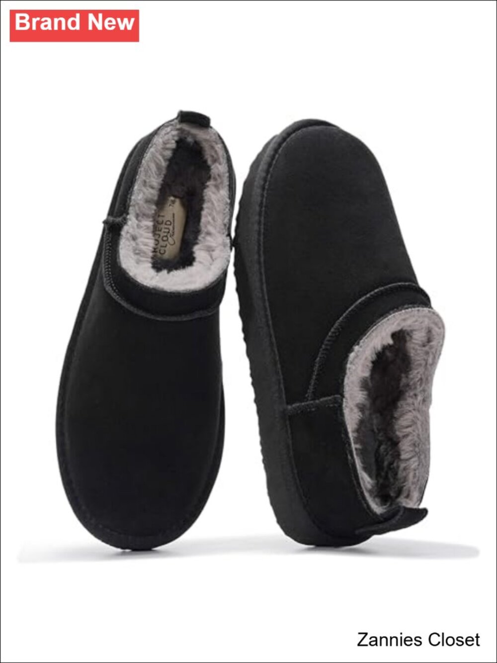 ✨Project Cloud Genuine Leather Shearling Micro Ankle Boots Slip-On Women